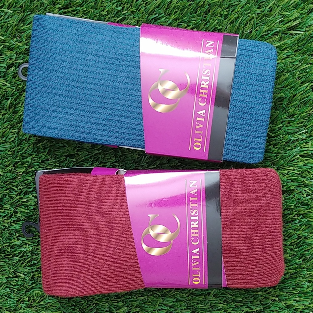 Tights 2 pairs, burgundy & teal NWT